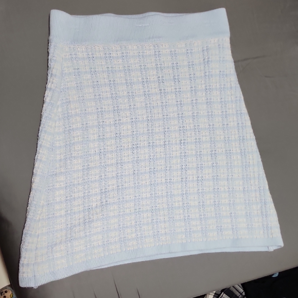 Elegant Light Blue Women's Midi Skirt